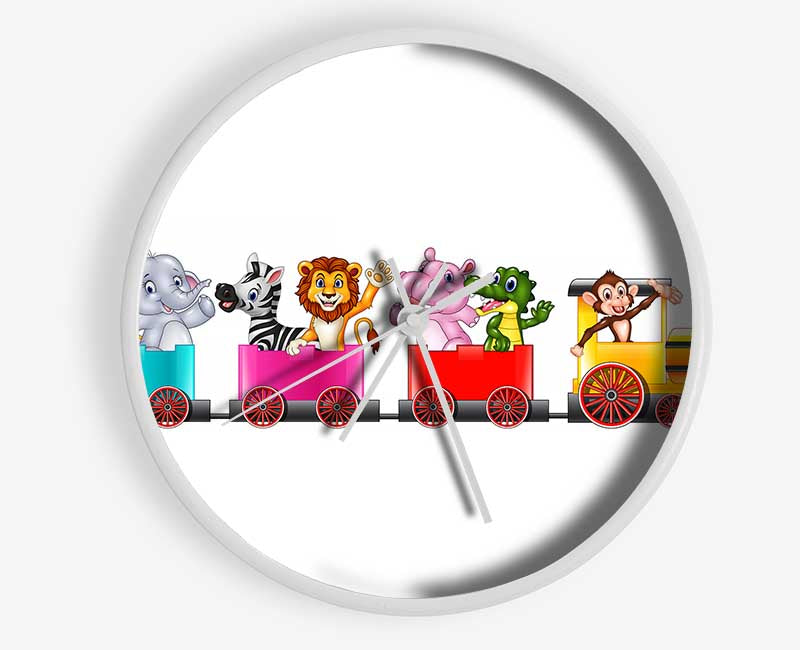 Jungle Friends Train Clock - Wallart-Direct UK