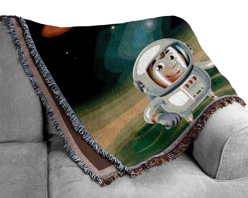 Space Boy Woven Blanket