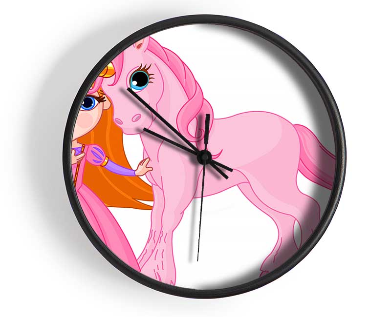 Princess And The Unicorn Clock - Wallart-Direct UK