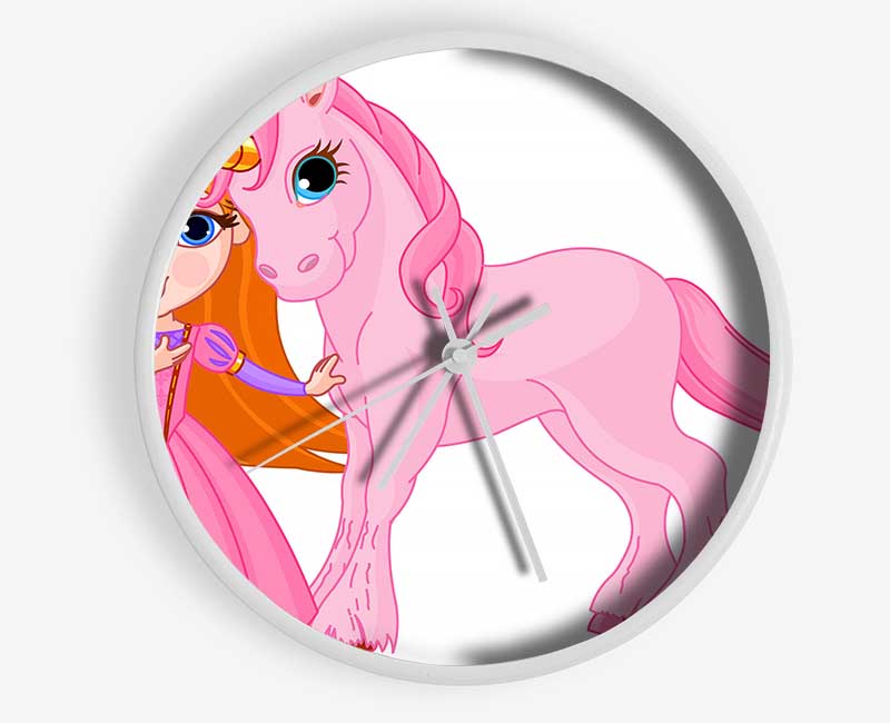 Princess And The Unicorn Clock - Wallart-Direct UK