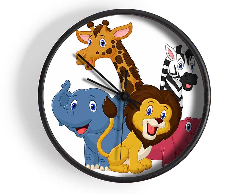 Jungle Friends 2 Clock - Wallart-Direct UK