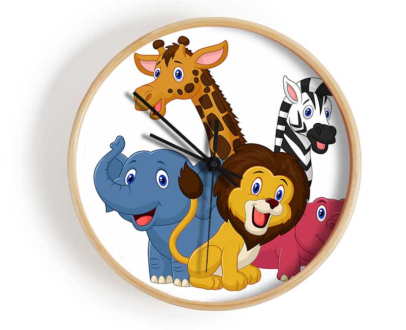 Jungle Friends 2 Clock - Wallart-Direct UK