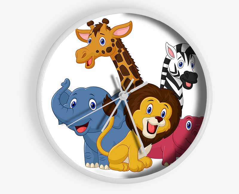 Jungle Friends 2 Clock - Wallart-Direct UK