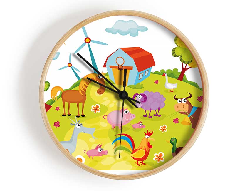 Farm Animals Clock - Wallart-Direct UK