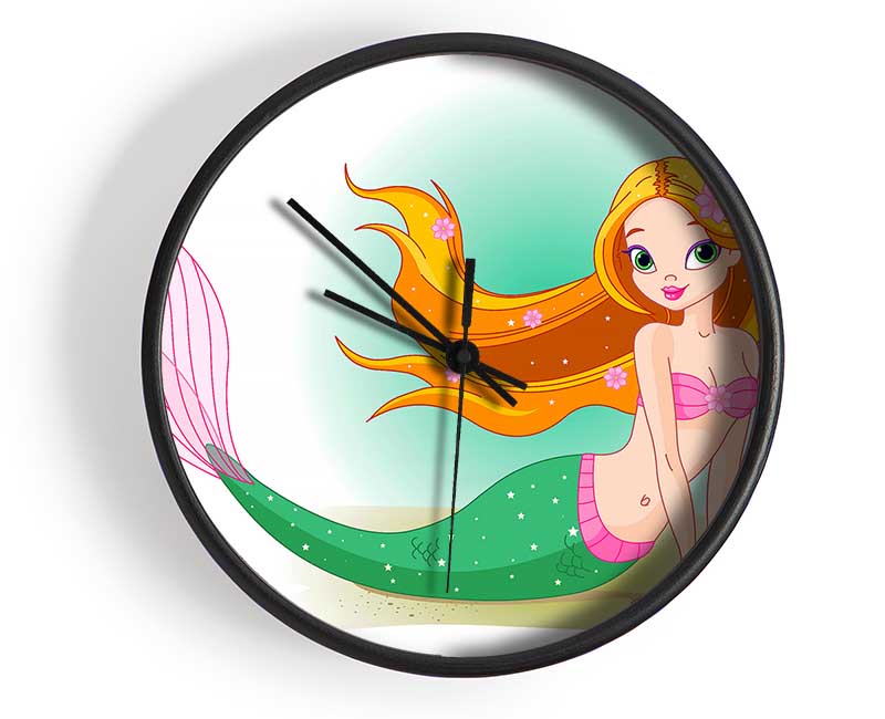 Pretty Mermaid Clock - Wallart-Direct UK