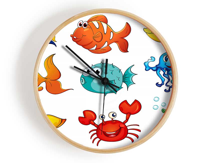 Happy Fish 2 Clock - Wallart-Direct UK