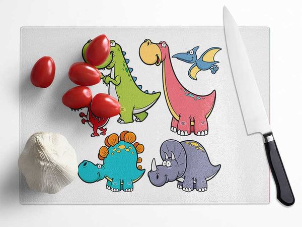 Dinosaur Tribe 1 Glass Chopping Board