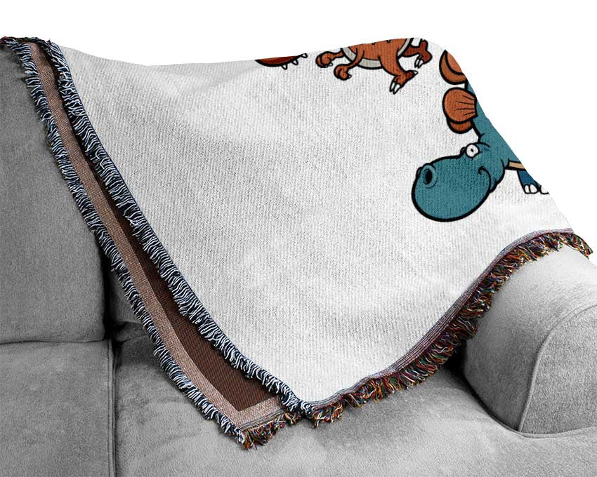 Dinosaur Tribe 1 Woven Blanket