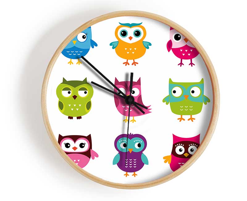 Owl Friends Clock - Wallart-Direct UK