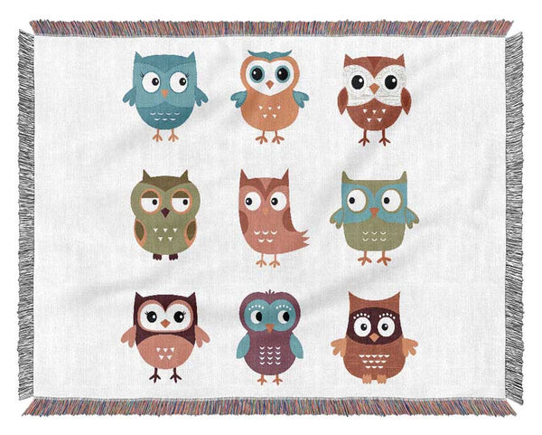 Owl Friends Woven Blanket