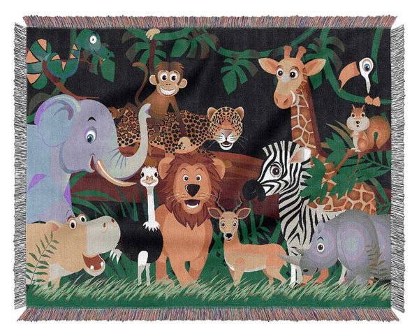 Safari Animal Friends 2 Woven Blanket