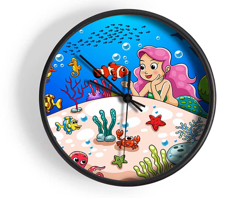 Mermaid And Friends Clock - Wallart-Direct UK