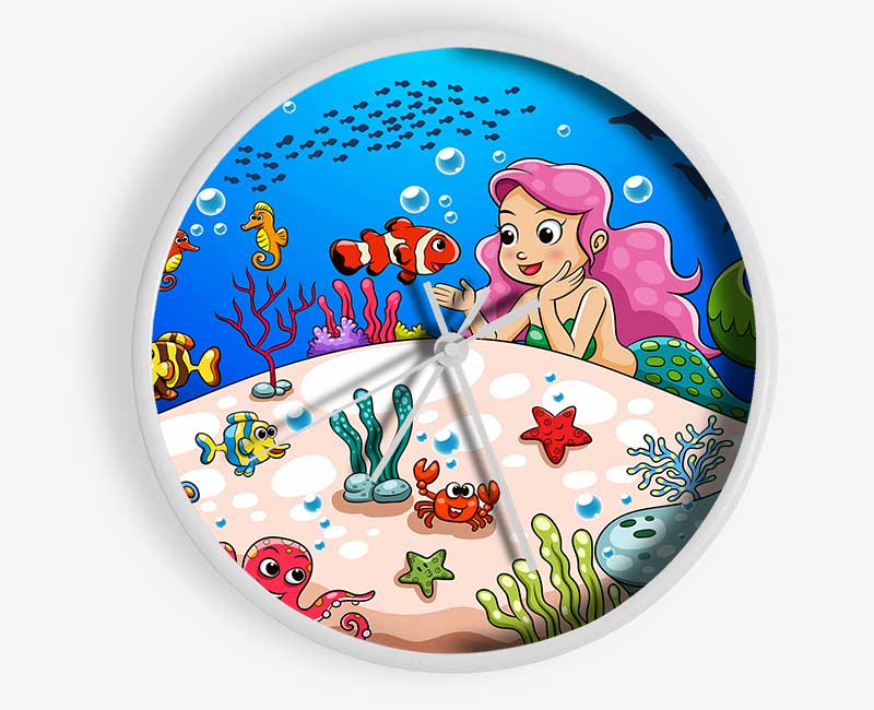 Mermaid And Friends Clock - Wallart-Direct UK