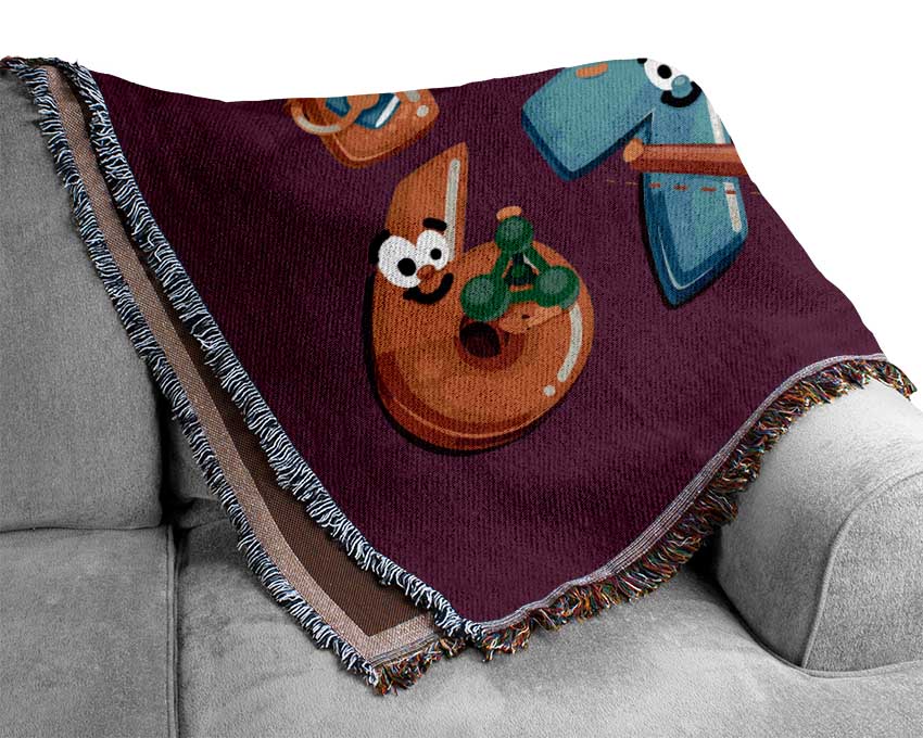 Happy Counting Woven Blanket