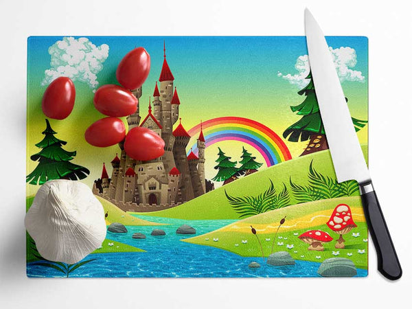 Magical Castle Far Far Away Glass Chopping Board