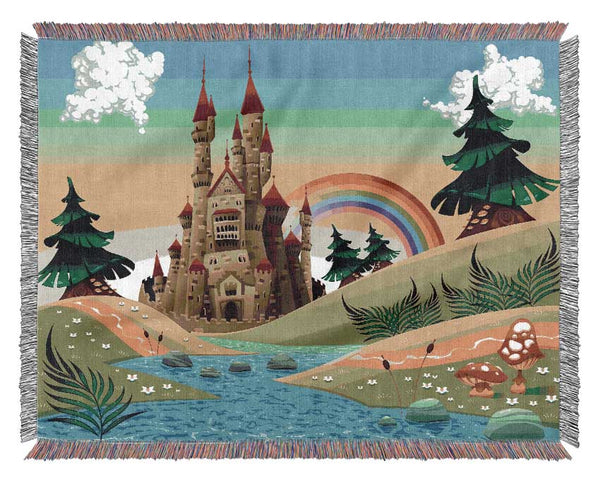 Magical Castle Far Far Away Woven Blanket