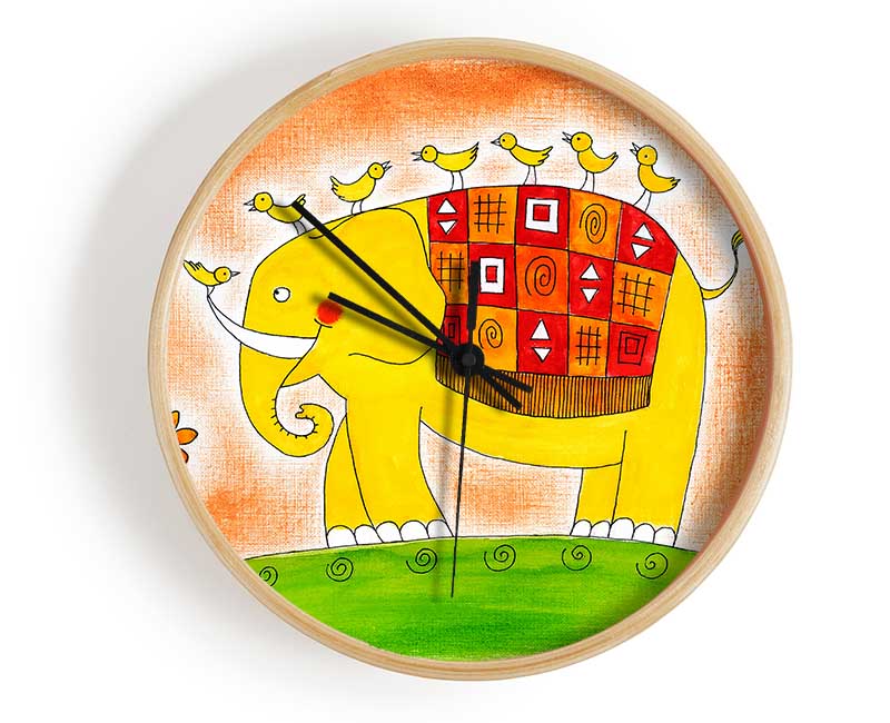 Happy Elephant Walk Clock - Wallart-Direct UK