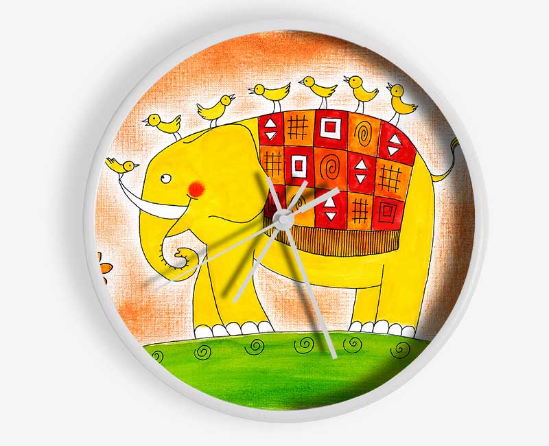 Happy Elephant Walk Clock - Wallart-Direct UK