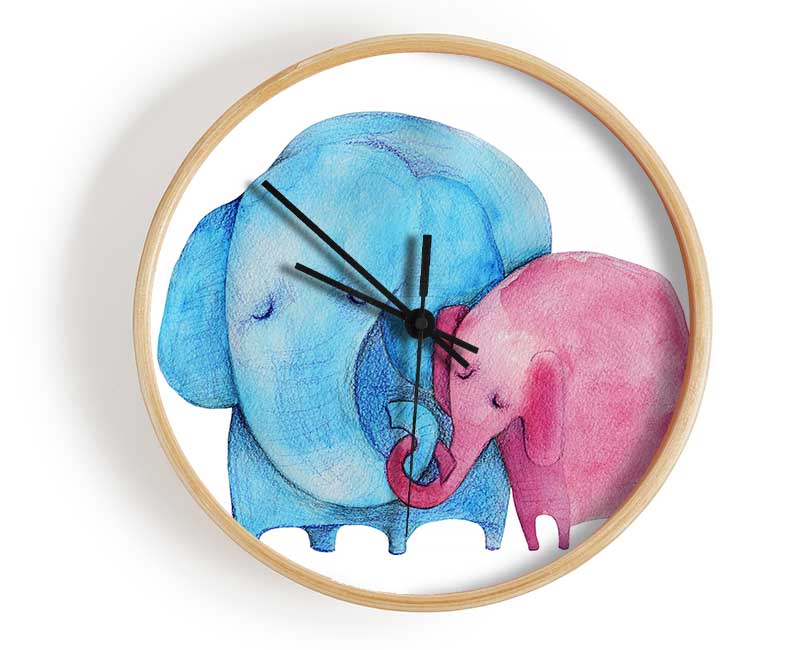 Mother And Baby Elephant Clock - Wallart-Direct UK