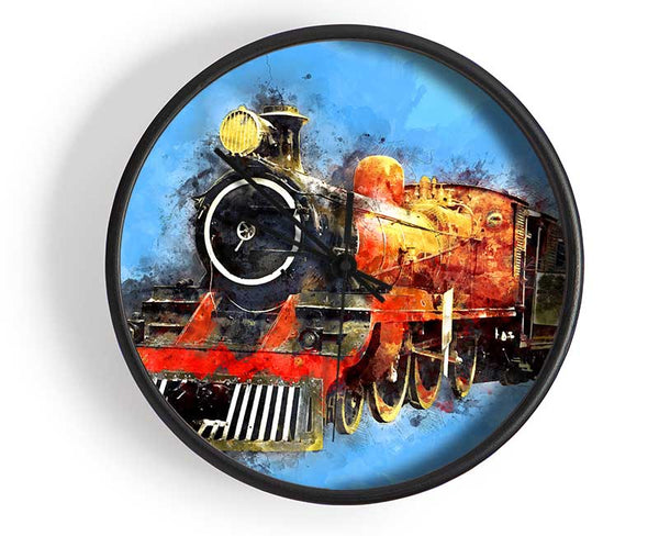 Train Blues Clock - Wallart-Direct UK