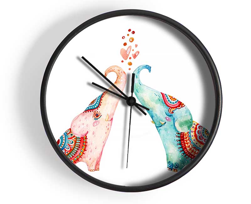 Elephant Love Clock - Wallart-Direct UK