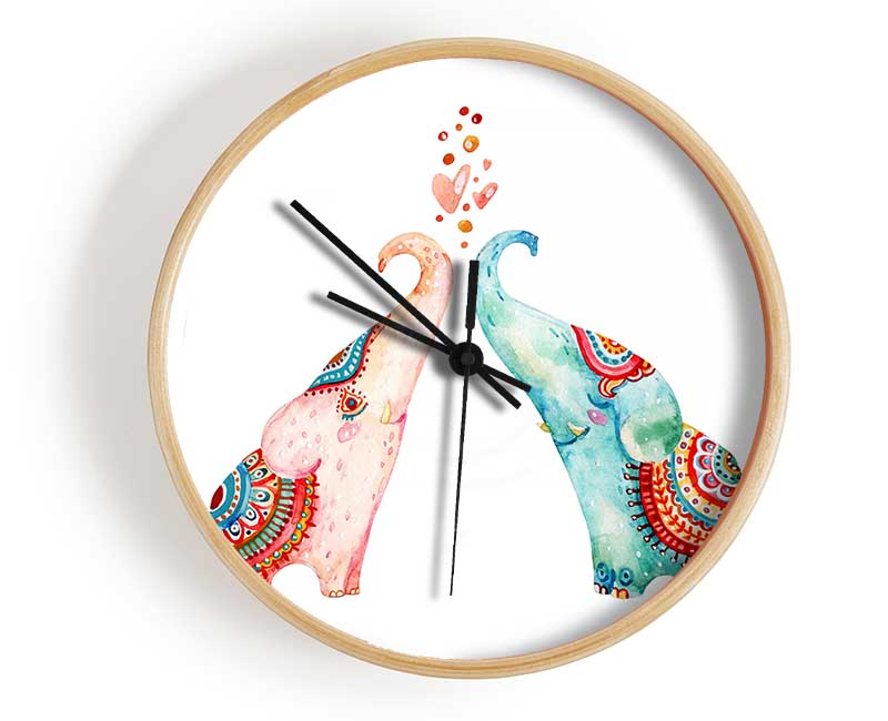 Elephant Love Clock - Wallart-Direct UK