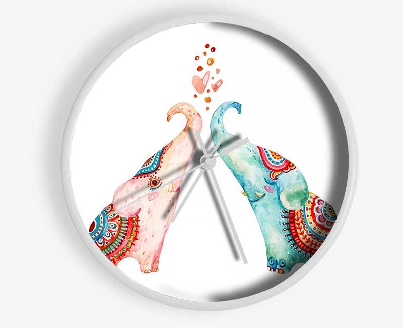 Elephant Love Clock - Wallart-Direct UK