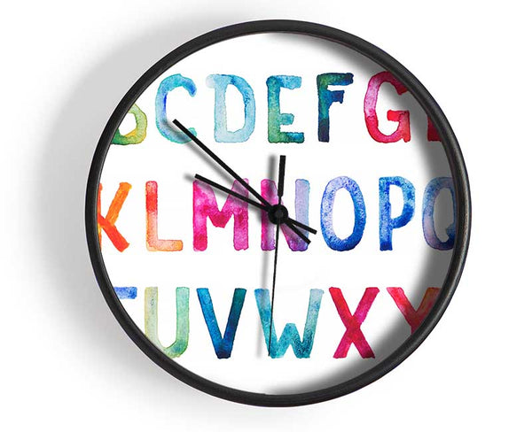 Rainbow Alphabet Clock - Wallart-Direct UK