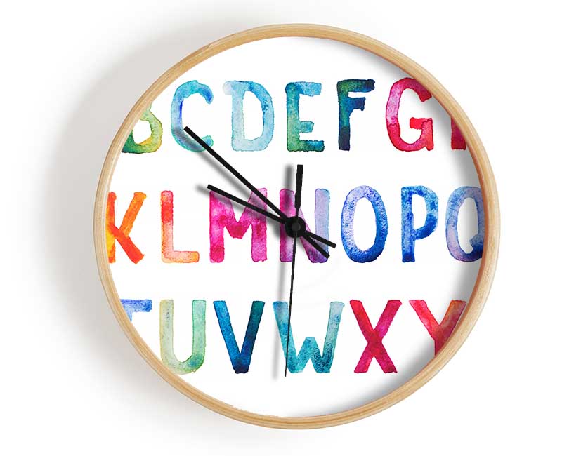 Rainbow Alphabet Clock - Wallart-Direct UK