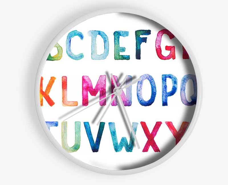 Rainbow Alphabet Clock - Wallart-Direct UK