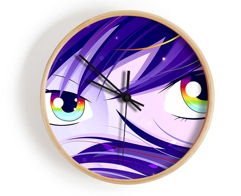 Anime Rainbow Eyes Clock - Wallart-Direct UK