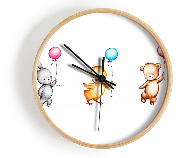 Animal Balloon Family Clock - Wallart-Direct UK