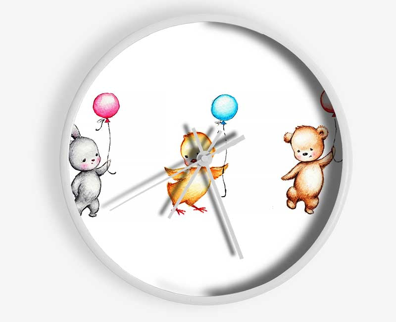 Animal Balloon Family Clock - Wallart-Direct UK