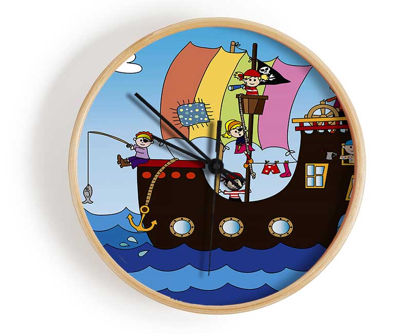 Pirates At Sea Clock - Wallart-Direct UK