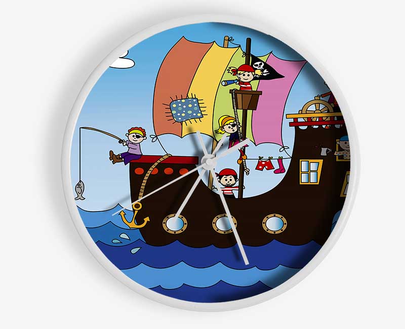 Pirates At Sea Clock - Wallart-Direct UK