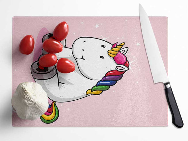 Unicorn Love Glass Chopping Board