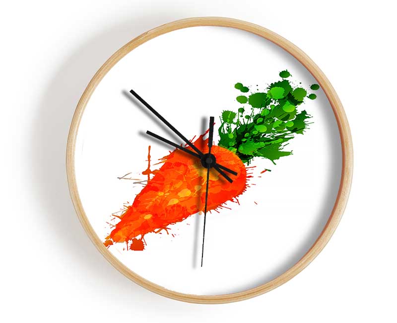 Carrot Splash Clock - Wallart-Direct UK