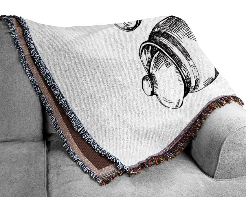 Retro Pots And Pans Woven Blanket