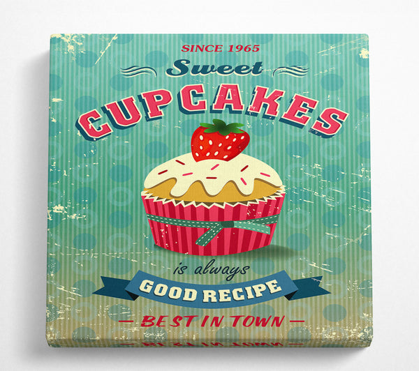 A Square Canvas Print Showing Cupcake 7 Square Wall Art