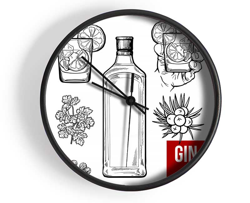 Gin And Tonic Over Ice 5 Clock - Wallart-Direct UK