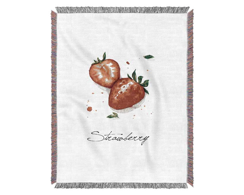 Strawberries Woven Blanket