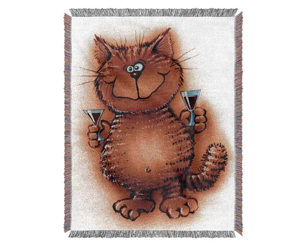 Cat Tipple Woven Blanket