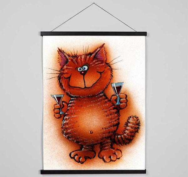 Cat Tipple Hanging Poster - Wallart-Direct UK