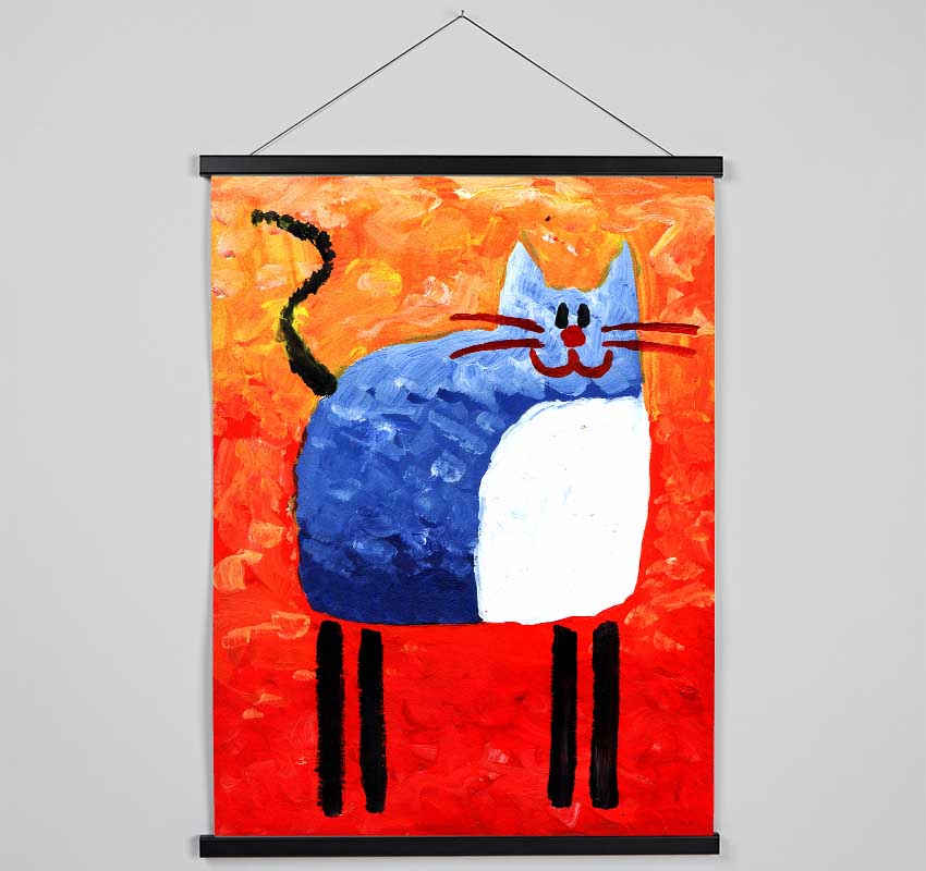 Blue Cat Hanging Poster - Wallart-Direct UK