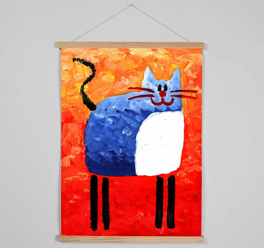 Blue Cat Hanging Poster - Wallart-Direct UK