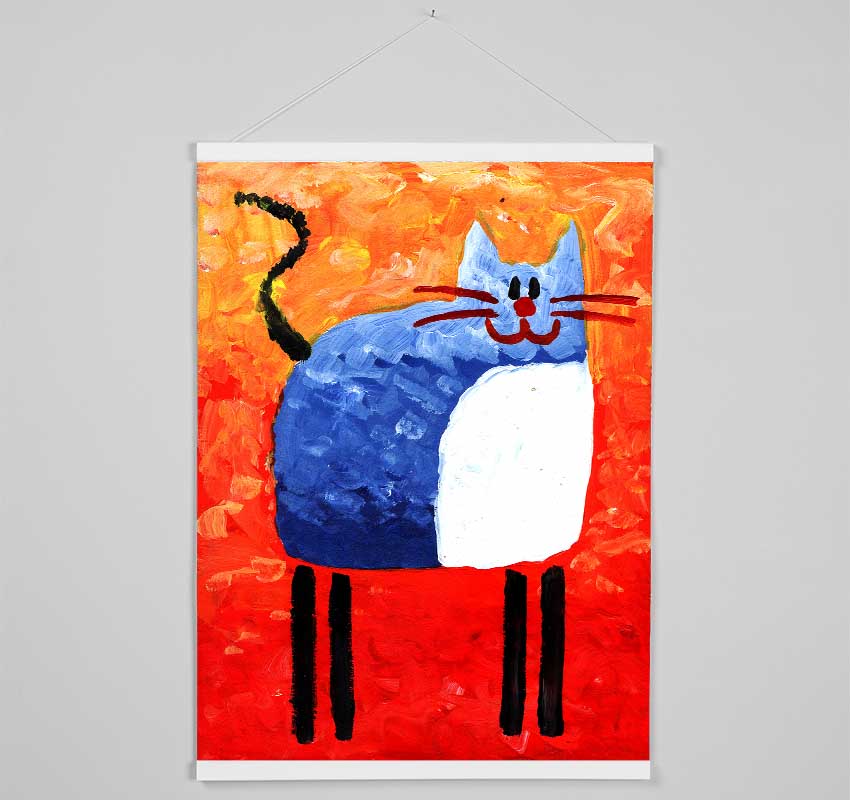 Blue Cat Hanging Poster - Wallart-Direct UK