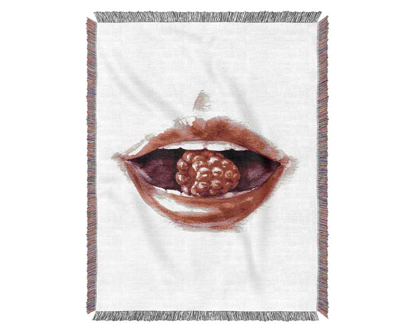 Raspberry Lips Woven Blanket