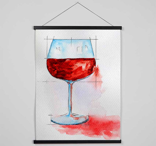 Red Wine Measure Hanging Poster - Wallart-Direct UK