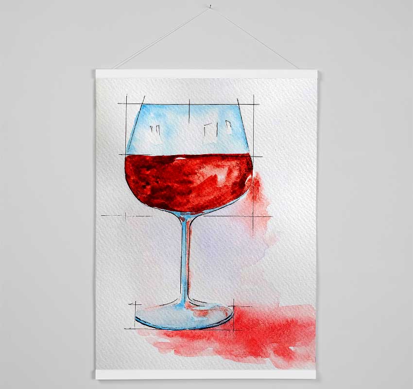 Red Wine Measure Hanging Poster - Wallart-Direct UK