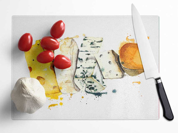 Cheese Selection Glass Chopping Board